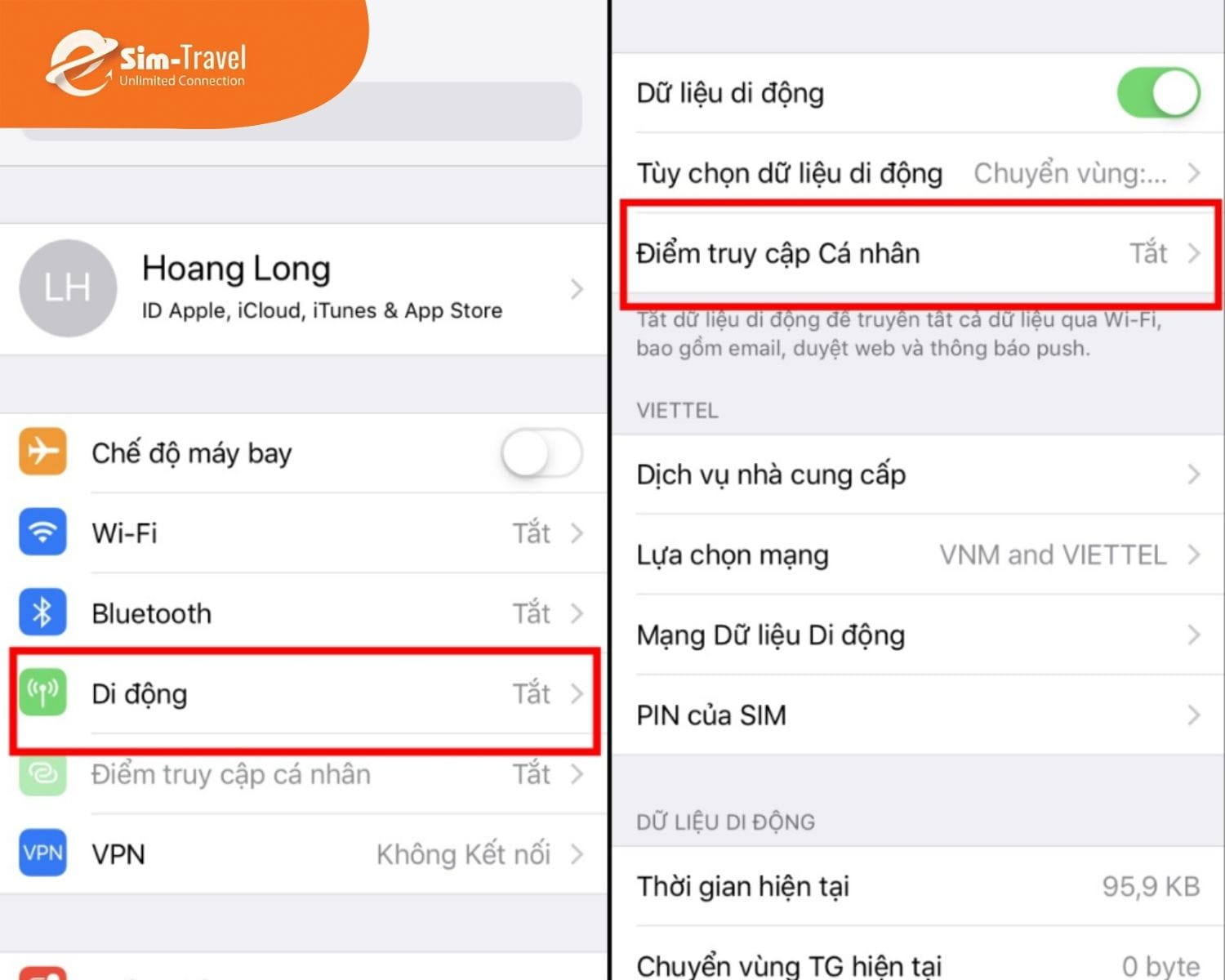 Kích hoạt “Điểm truy cập cá nhân” trên iPhone để bắt đầu chia sẻ mạng.