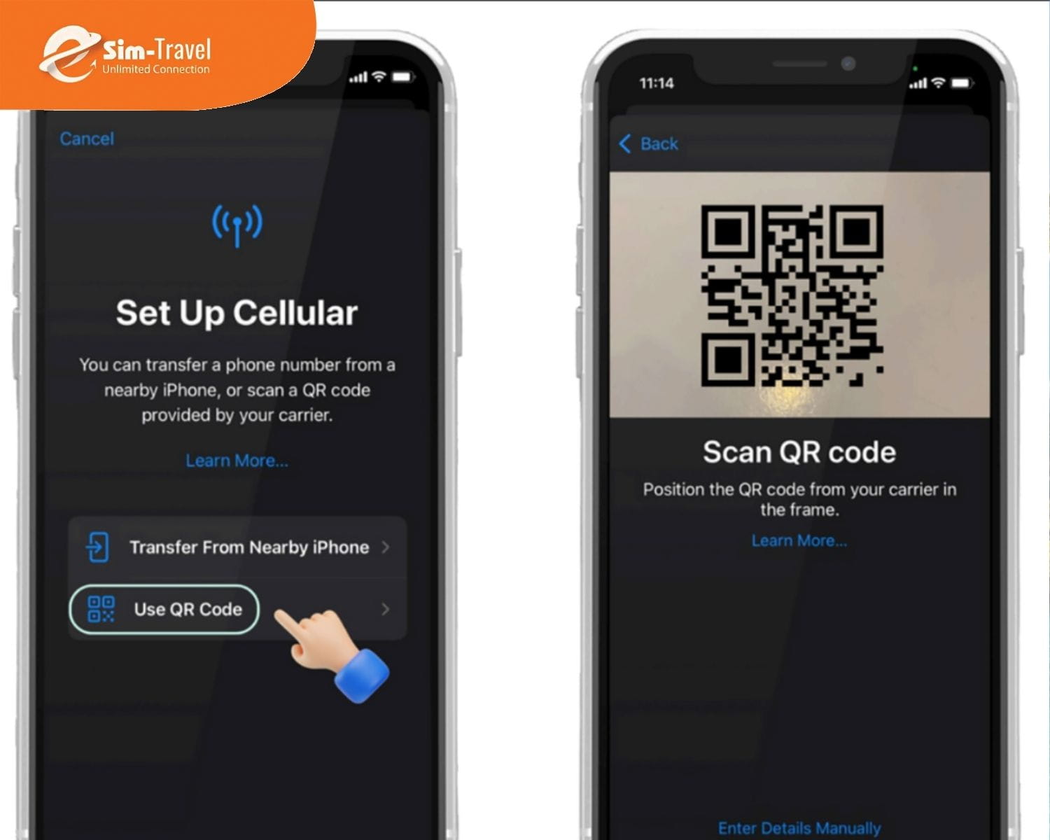 Thiết lập nhãn riêng cho eSIM và bật Data Roaming để bắt đầu truy cập internet.
