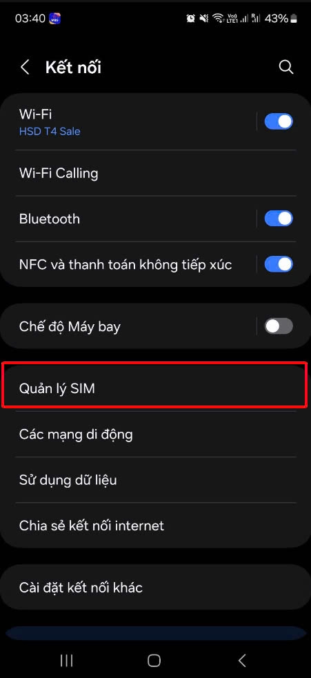 Quản lý sim