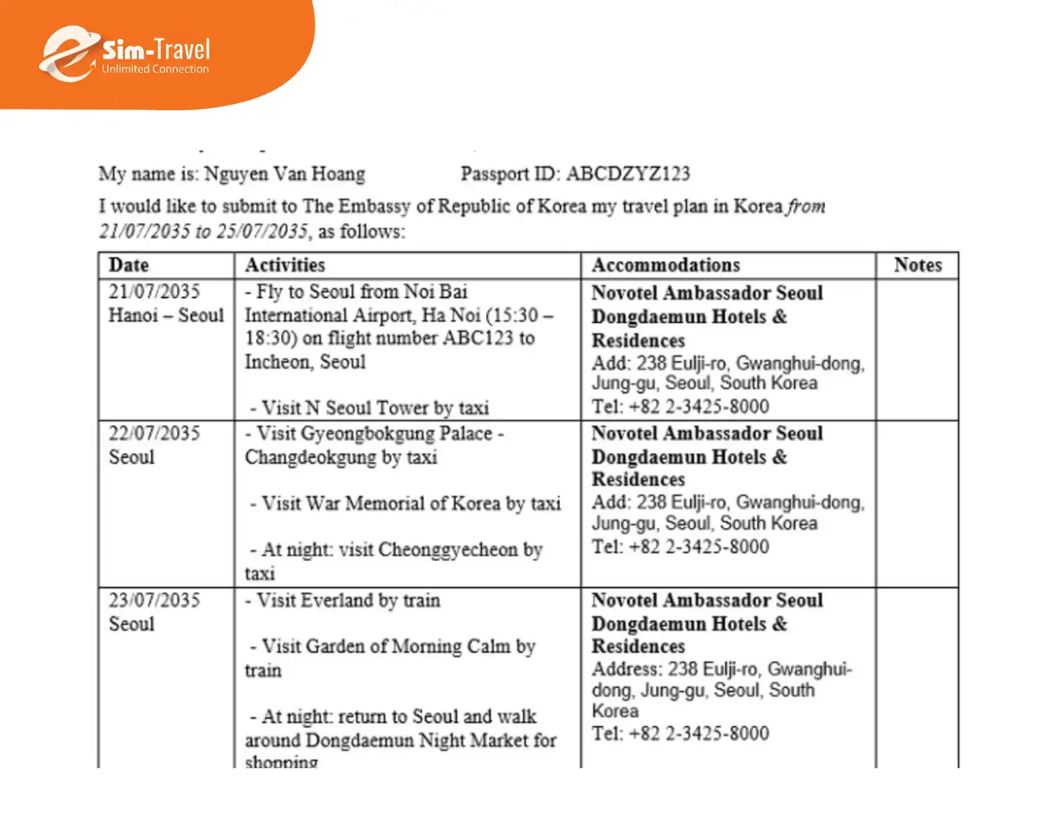 Lịch trình chi tiết, xác lập kế hoạch du lịch rõ ràng sẽ ghi điểm khi xét duyệt hồ sơ