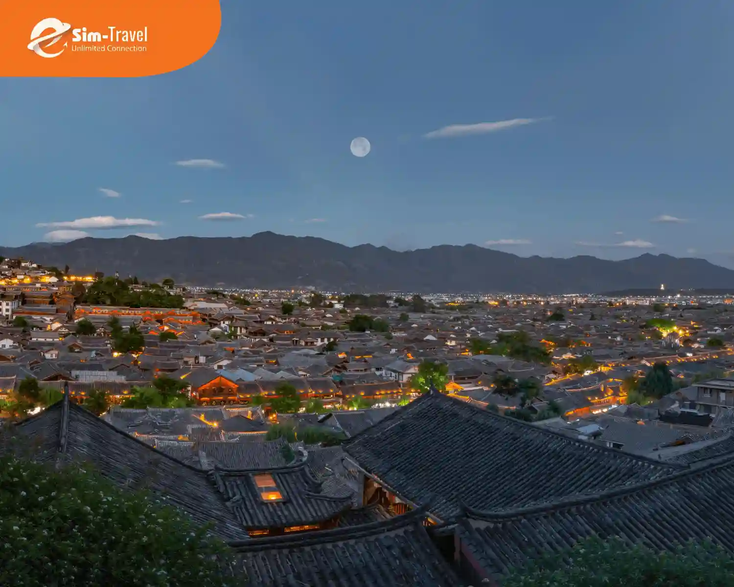 Cổ trấn Trung Quốc nhìn bao quát từ trên cao