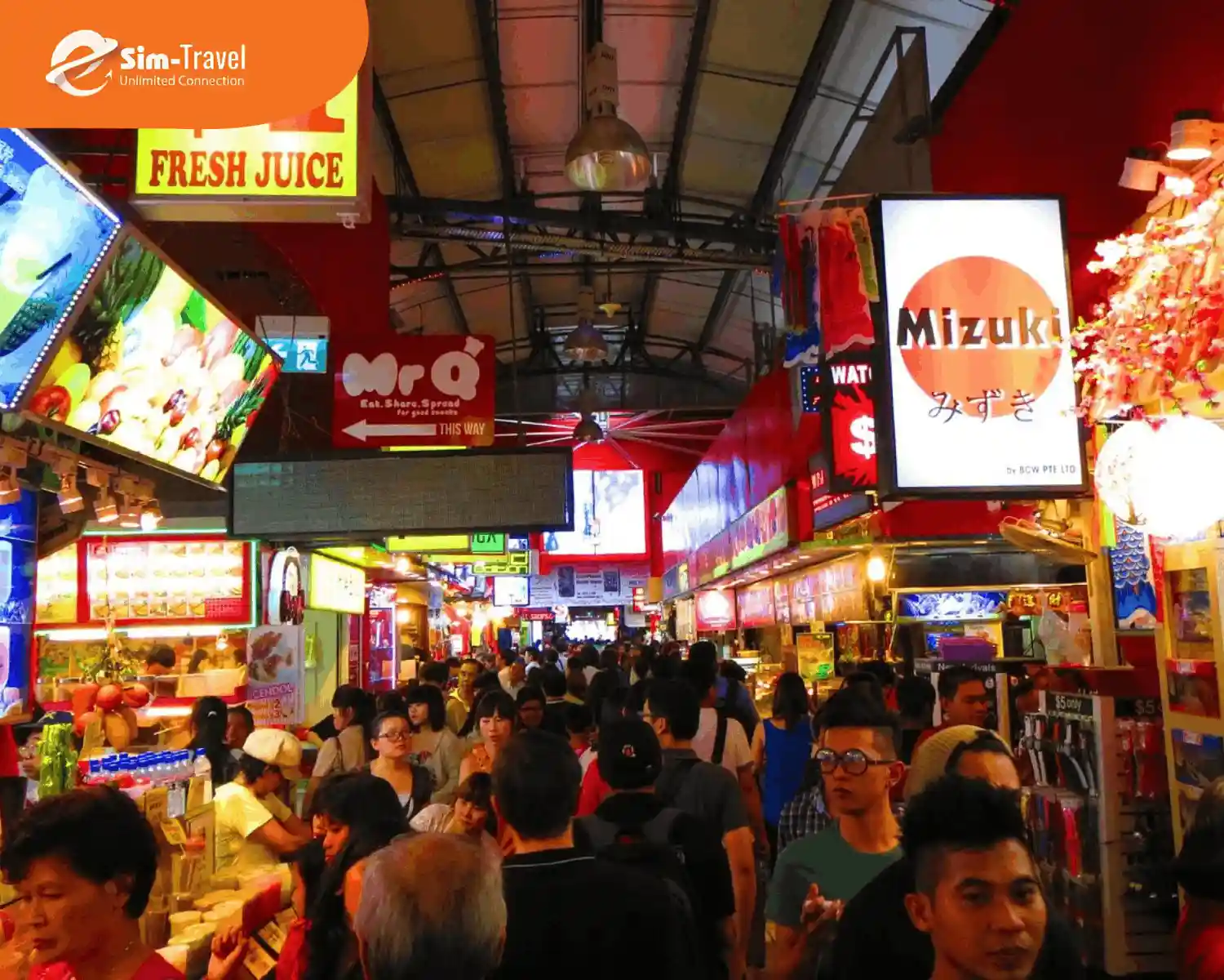 Một góc Bugis Street Market đông đúc