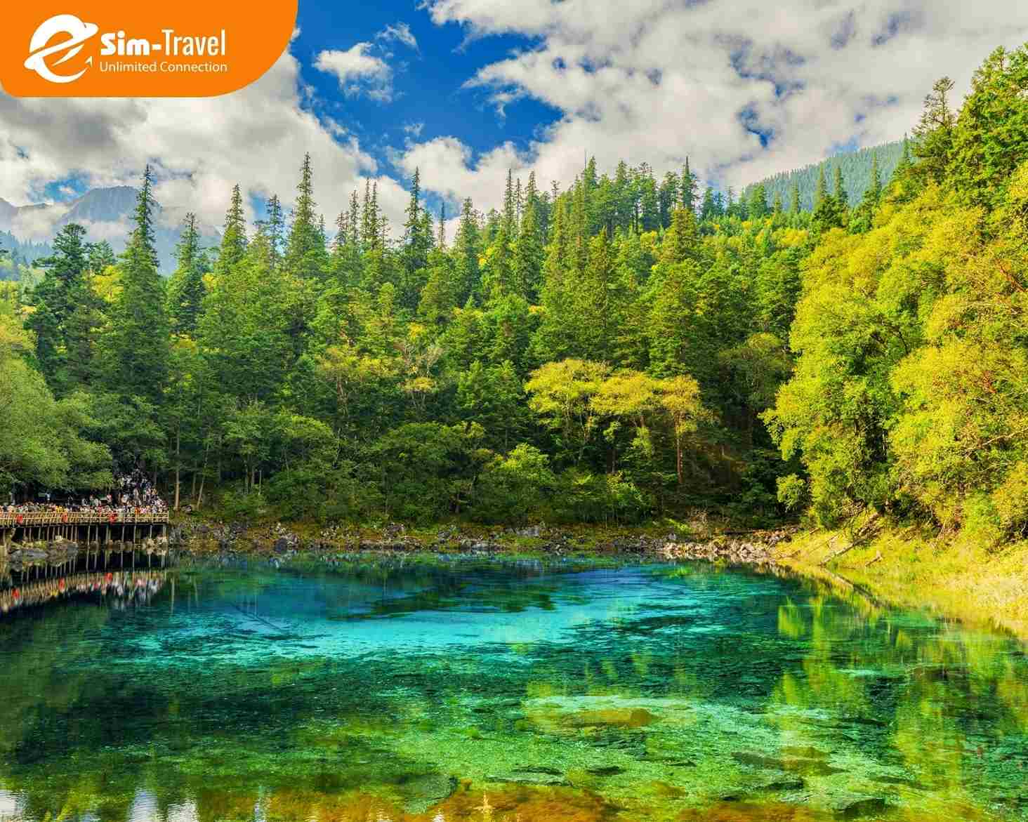 Nước trong xanh của Cửu Trại C&acirc;u khiến nhiều kh&aacute;ch du lịch th&iacute;ch th&uacute;