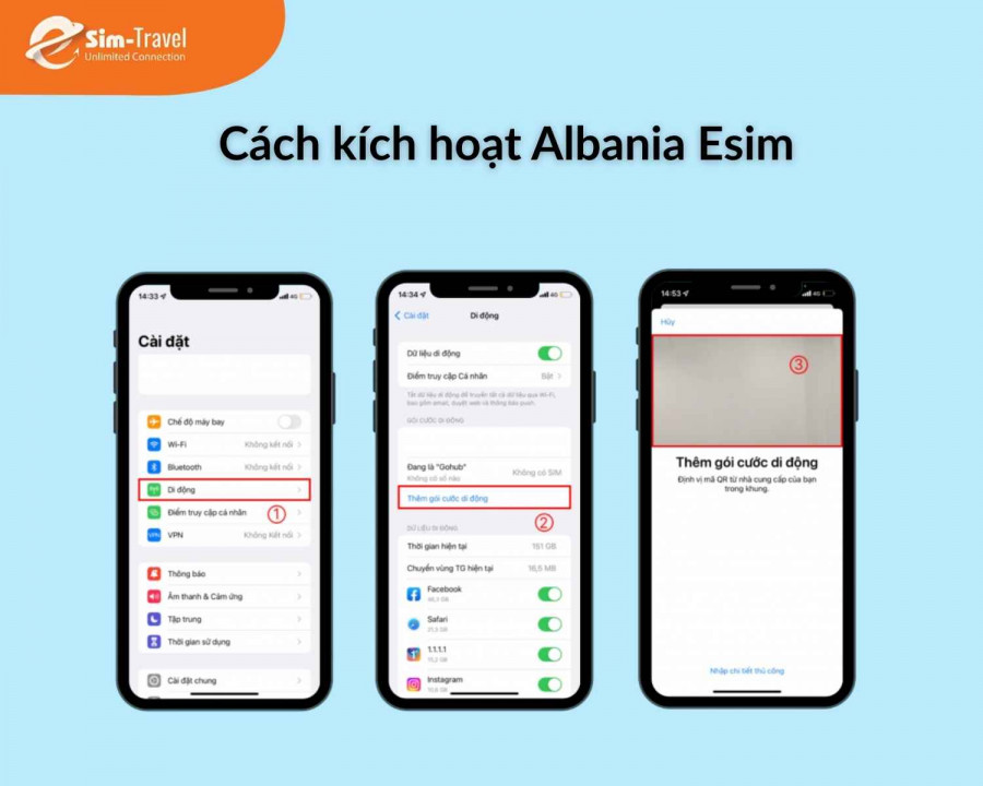 Cách kích hoạt Albania Esim