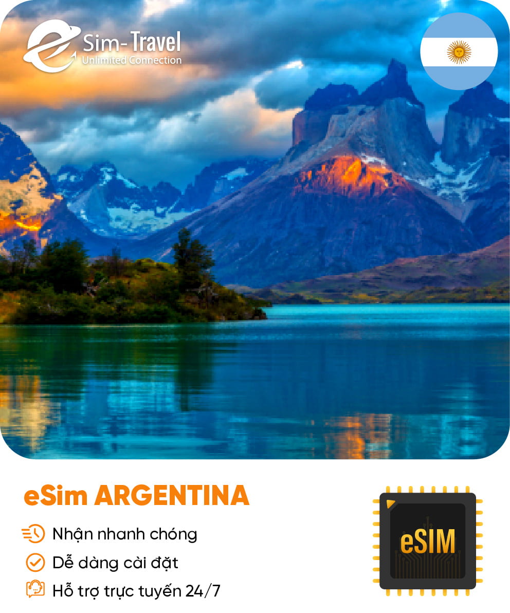 Esim du lịch eSIM Argentina - Mua eSIM online giá rẻ, kích hoạt dễ dàng, kết nối internet nhanh chóng