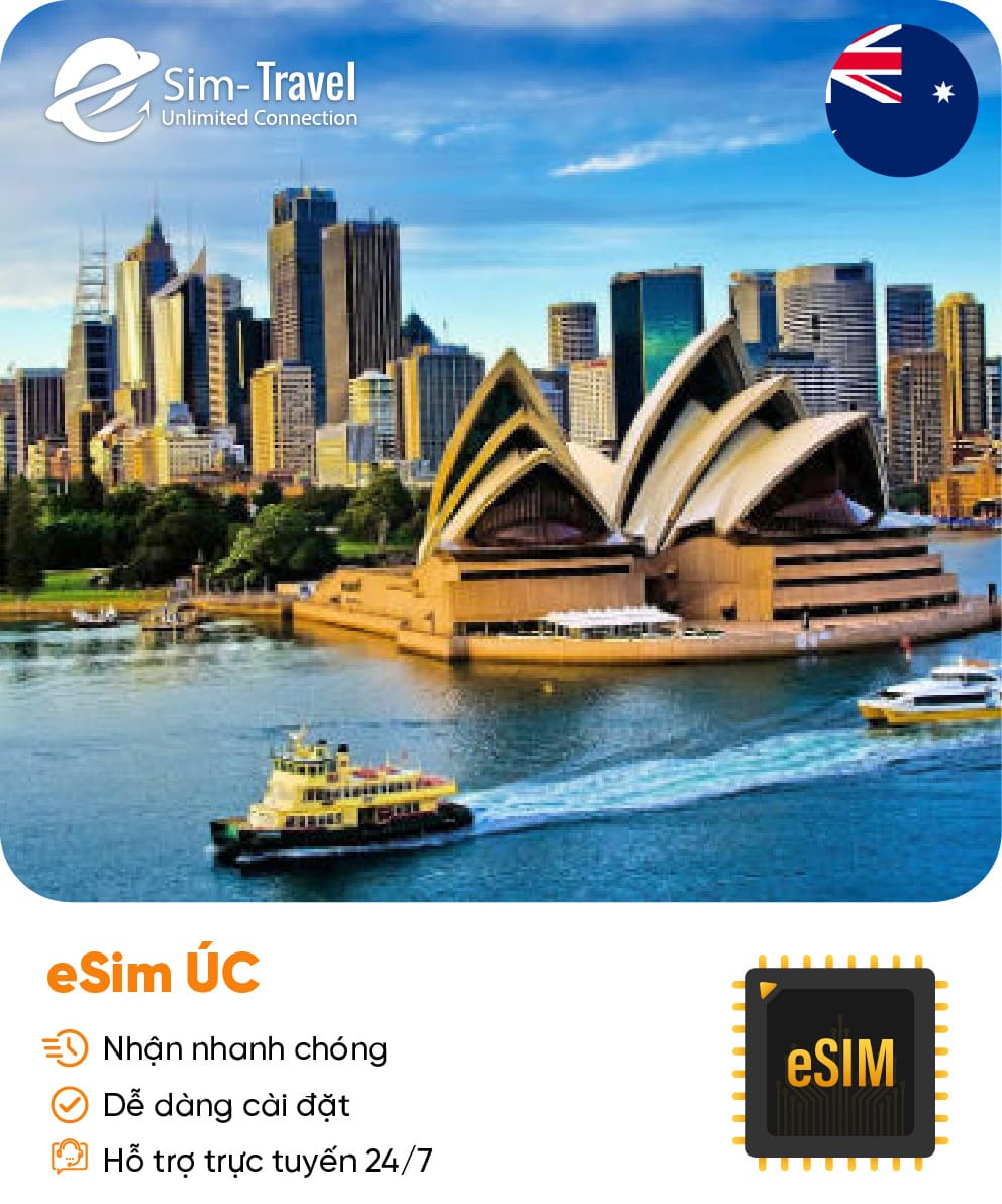 Esim du lịch eSIM Australia (Úc) - Mua eSIM online giá rẻ, kích hoạt dễ dàng, kết nối internet nhanh chóng
