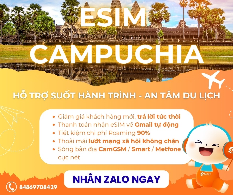 Tận hưởng chất lượng data ổn định từ eSIM du lịch Campuchia của eSIM Travels
