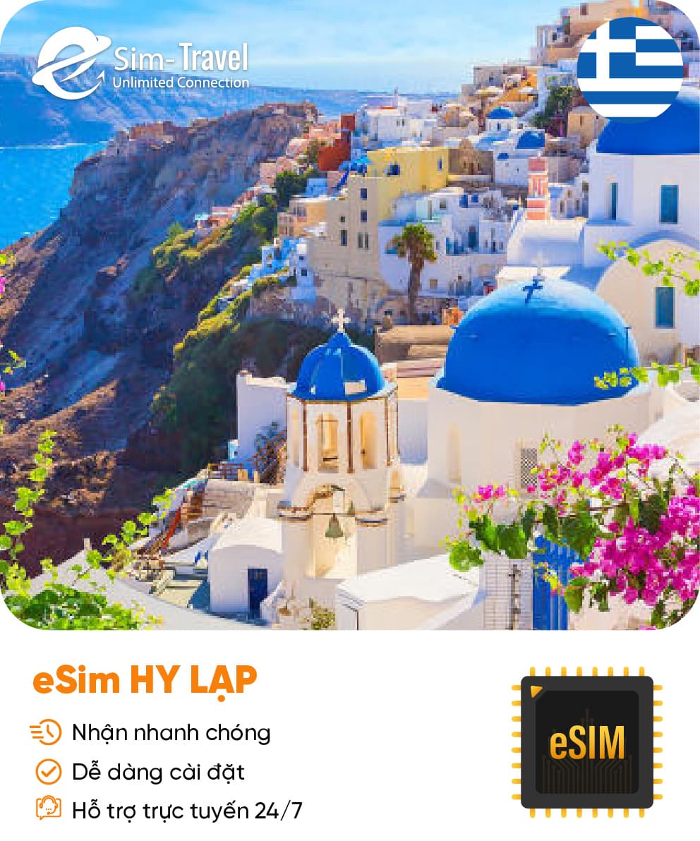 Esim du lịch eSIM Greece (Hy Lạp) - Mua eSIM online giá rẻ, kích hoạt dễ dàng, kết nối internet nhanh chóng