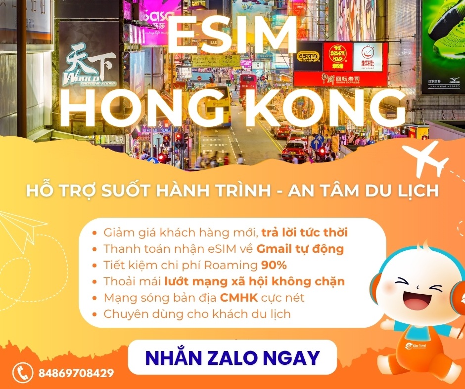 Mua eSIM đi Hồng Kông du lịch cùng eSIM Travels ngay