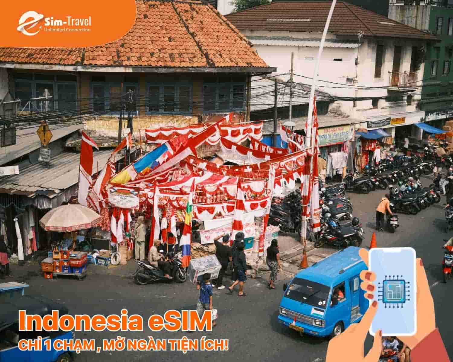 Mua eSIM Indonesia trực tuyến, nhận m&atilde; QR v&agrave; c&agrave;i đặt ngay trong v&agrave;i ph&uacute;t.