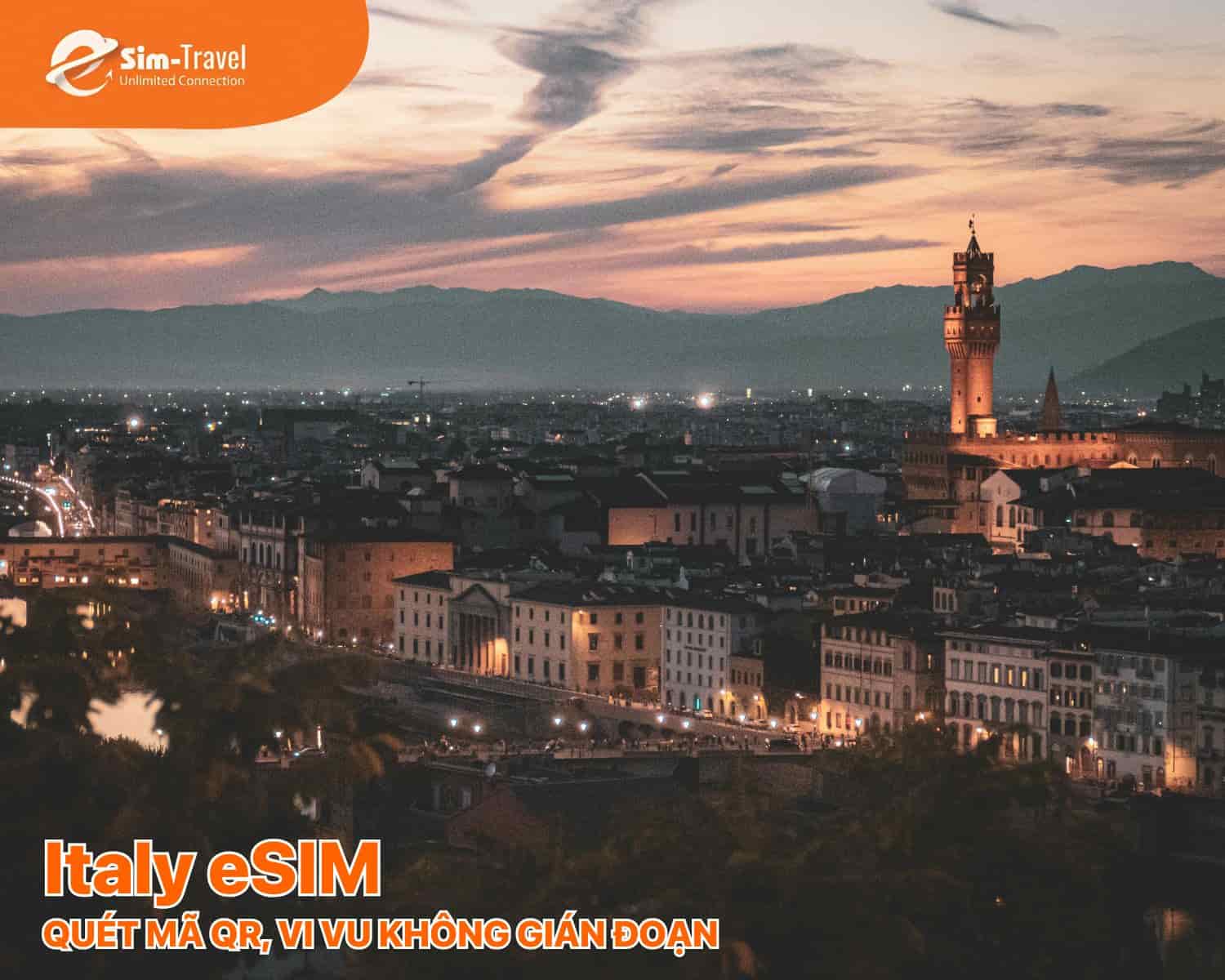 K&iacute;ch hoạt eSIM Italy bằng m&atilde; QR v&agrave; kết nối ngay khi hạ c&aacute;nh.