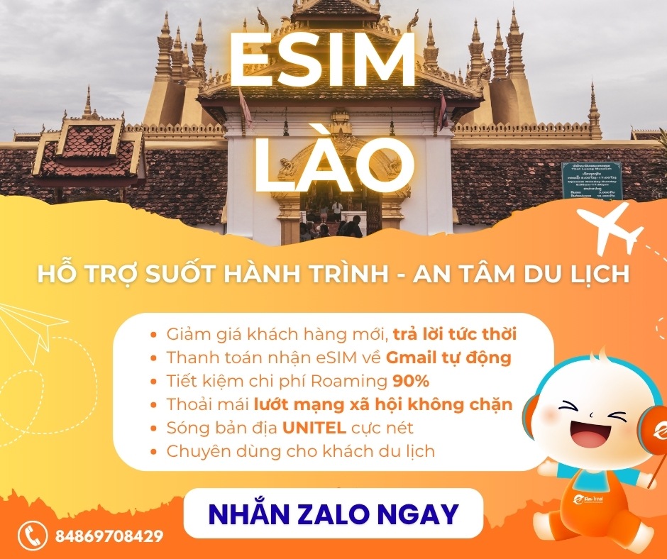 Đi Lào Dùng eSIM của Esimtravels là sự lựa chọn thông minh