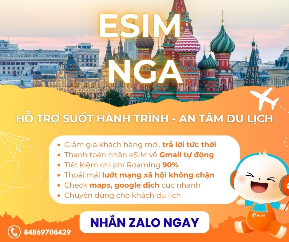 T&igrave;m mua eSIM du lịch Nga tại eSIM Travels được ch&uacute;ng t&ocirc;i hỗ trợ tận t&igrave;nh