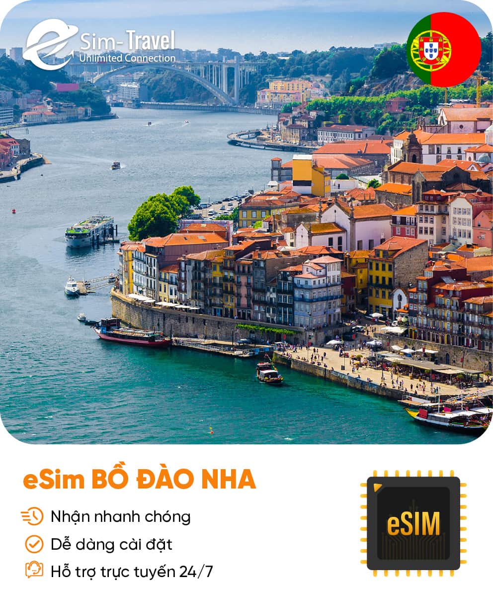 Esim du lịch eSIM Portugal (Bồ Đào Nha) - Mua eSIM online giá rẻ, kích hoạt dễ dàng, kết nối internet nhanh chóng