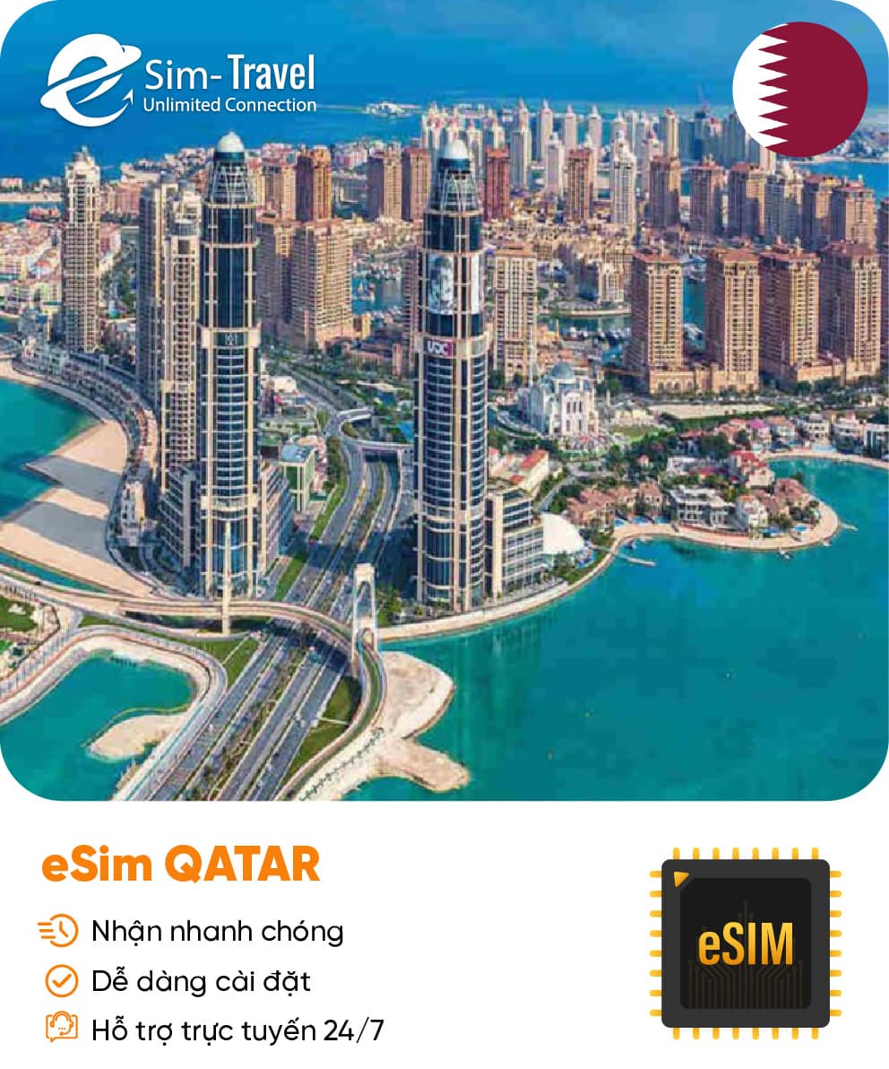 Esim du lịch eSIM Qatar - Mua eSIM online giá rẻ, kích hoạt dễ dàng, kết nối internet nhanh chóng
