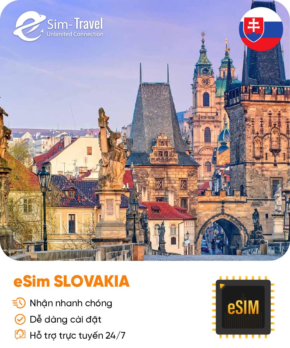 Esim du lịch eSIM Slovakia - Mua eSIM online giá rẻ, kích hoạt dễ dàng, kết nối internet nhanh chóng