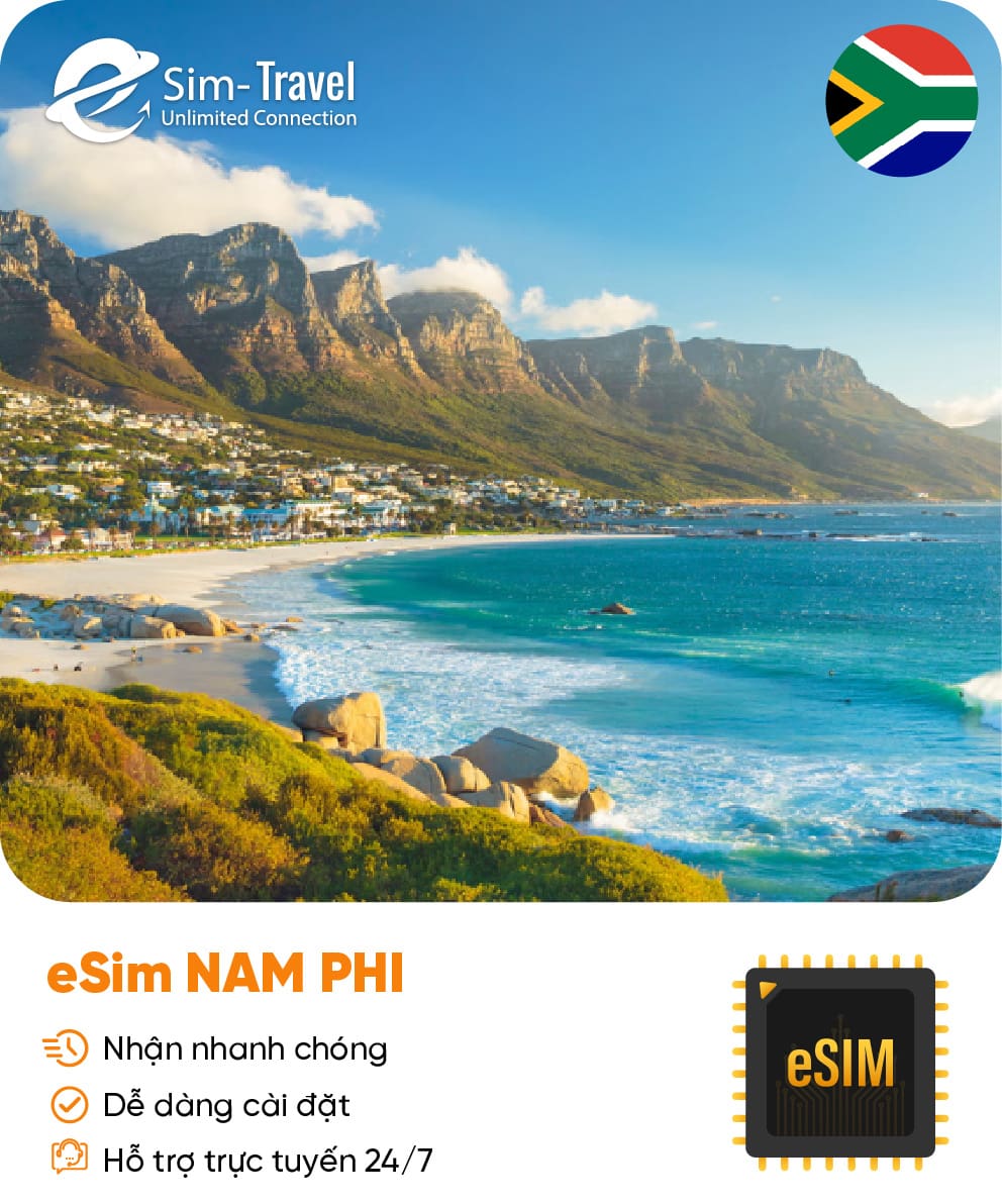 Esim du lịch eSIM South Africa (Nam Phi) - Mua eSIM online giá rẻ, kích hoạt dễ dàng, kết nối internet nhanh chóng