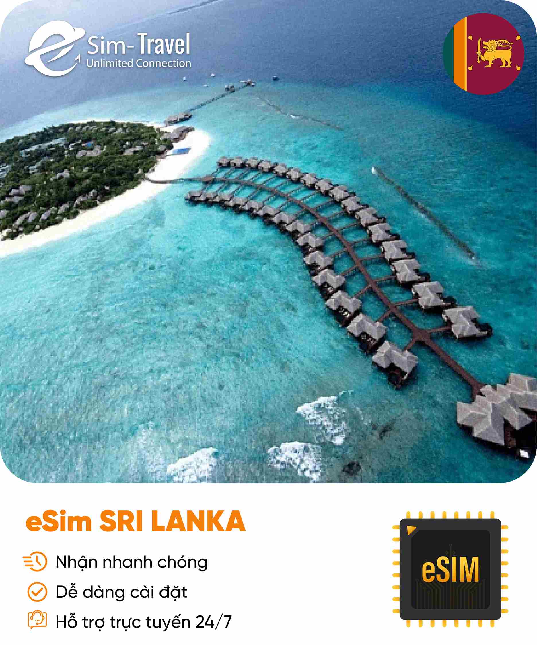 Esim du lịch eSIM Sri Lanka - Mua eSIM online giá rẻ, kích hoạt dễ dàng, kết nối internet nhanh chóng