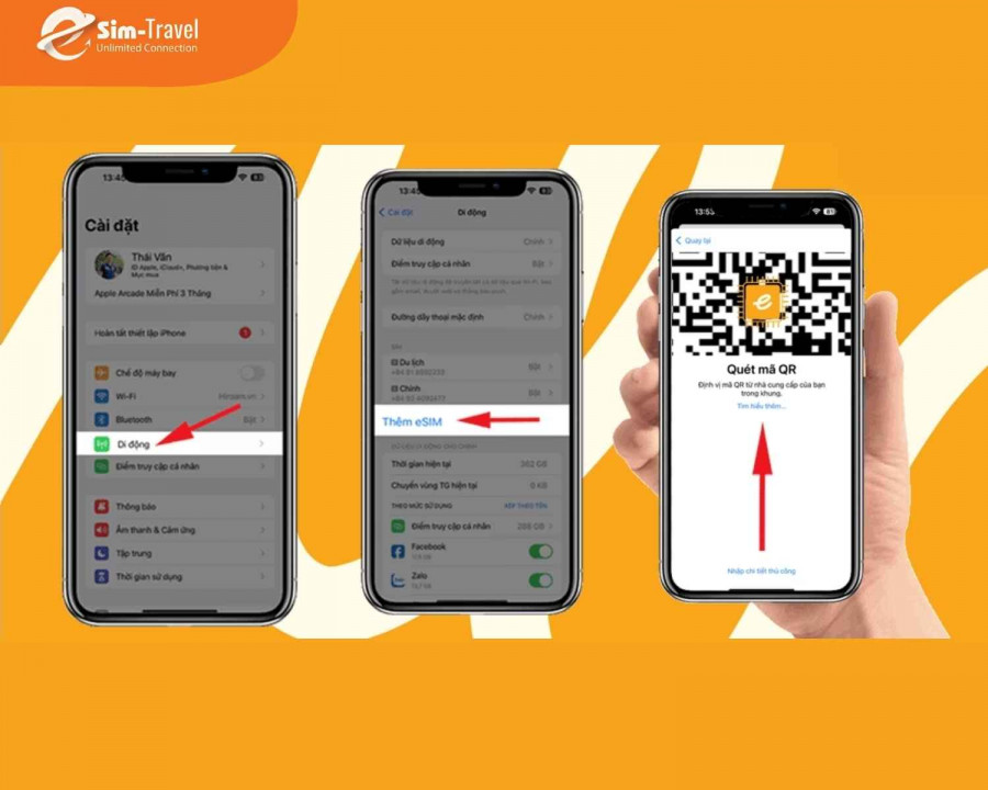 Cách cài đặt eSIM Sweden trên điện thoại iPhone