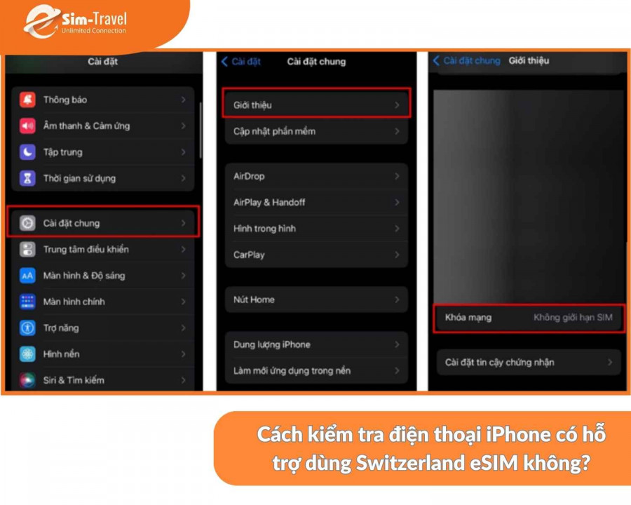 C&aacute;ch kiểm tra tr&ecirc;n điện thoại Iphone c&oacute; d&ugrave;ng được Switzerland eSIM kh&ocirc;ng