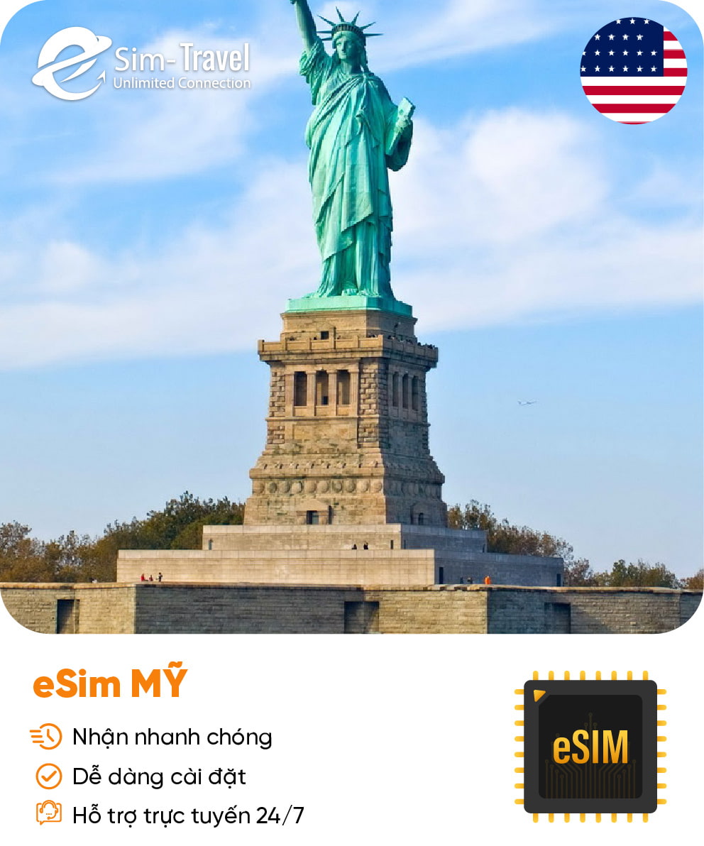 Esim du lịch eSIM USA (Mỹ/US) - Mua eSIM online giá rẻ, kích hoạt dễ dàng, kết nối internet nhanh chóng