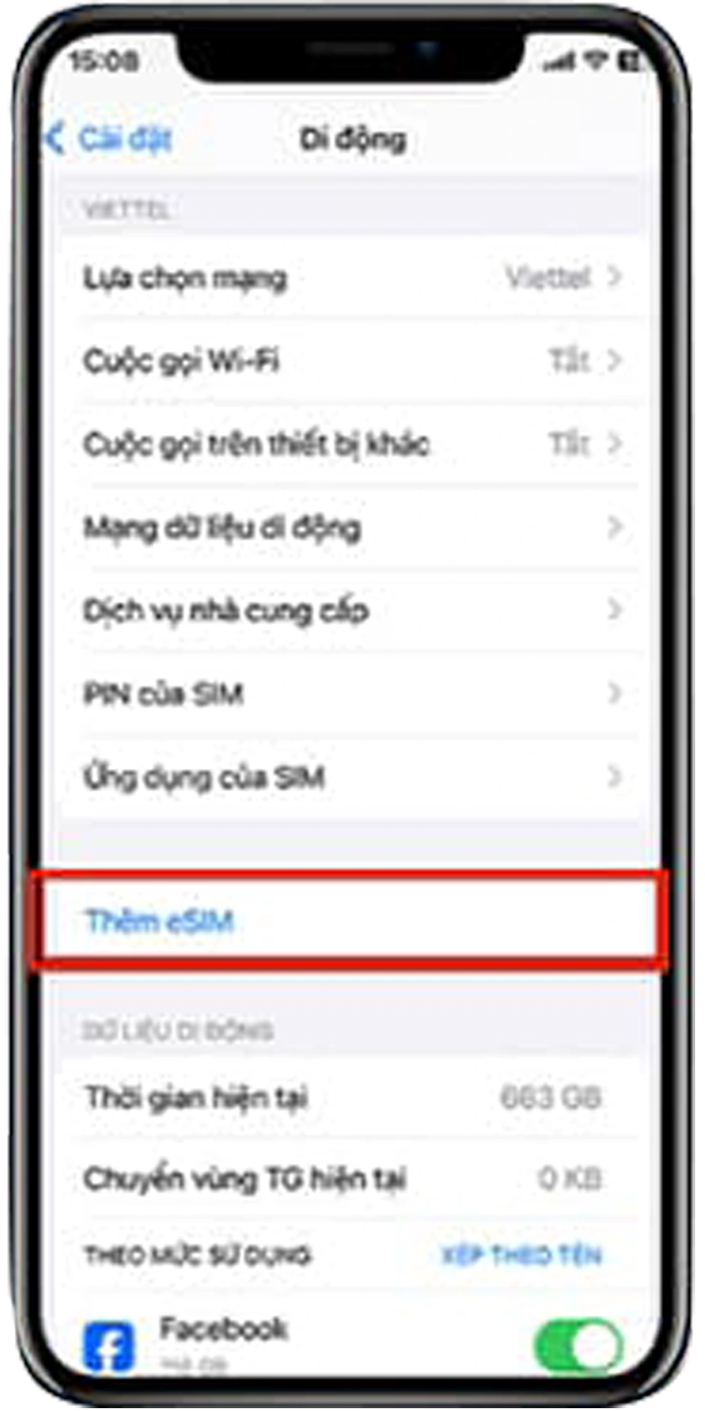 Bước 2 - Thêm eSIM