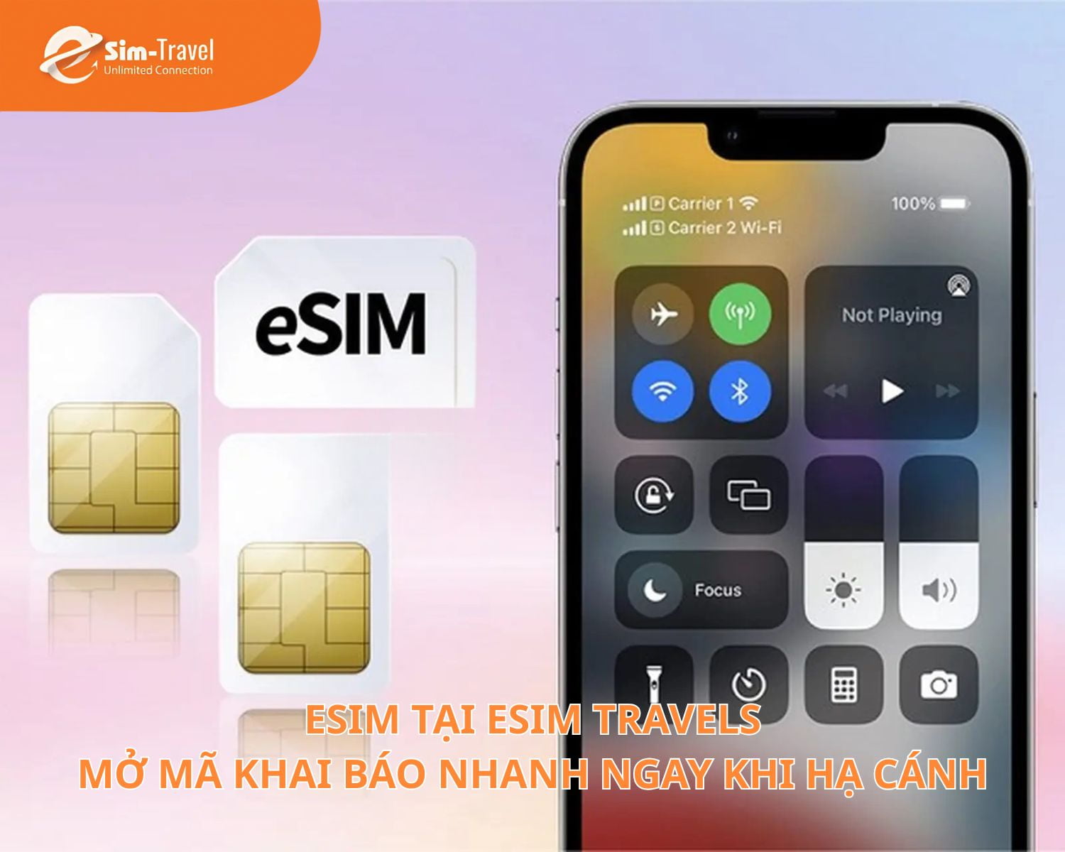 C&oacute; eSIM sẵn s&agrave;ng, mở m&atilde; khai b&aacute;o nhanh ngay khi hạ c&aacute;nh