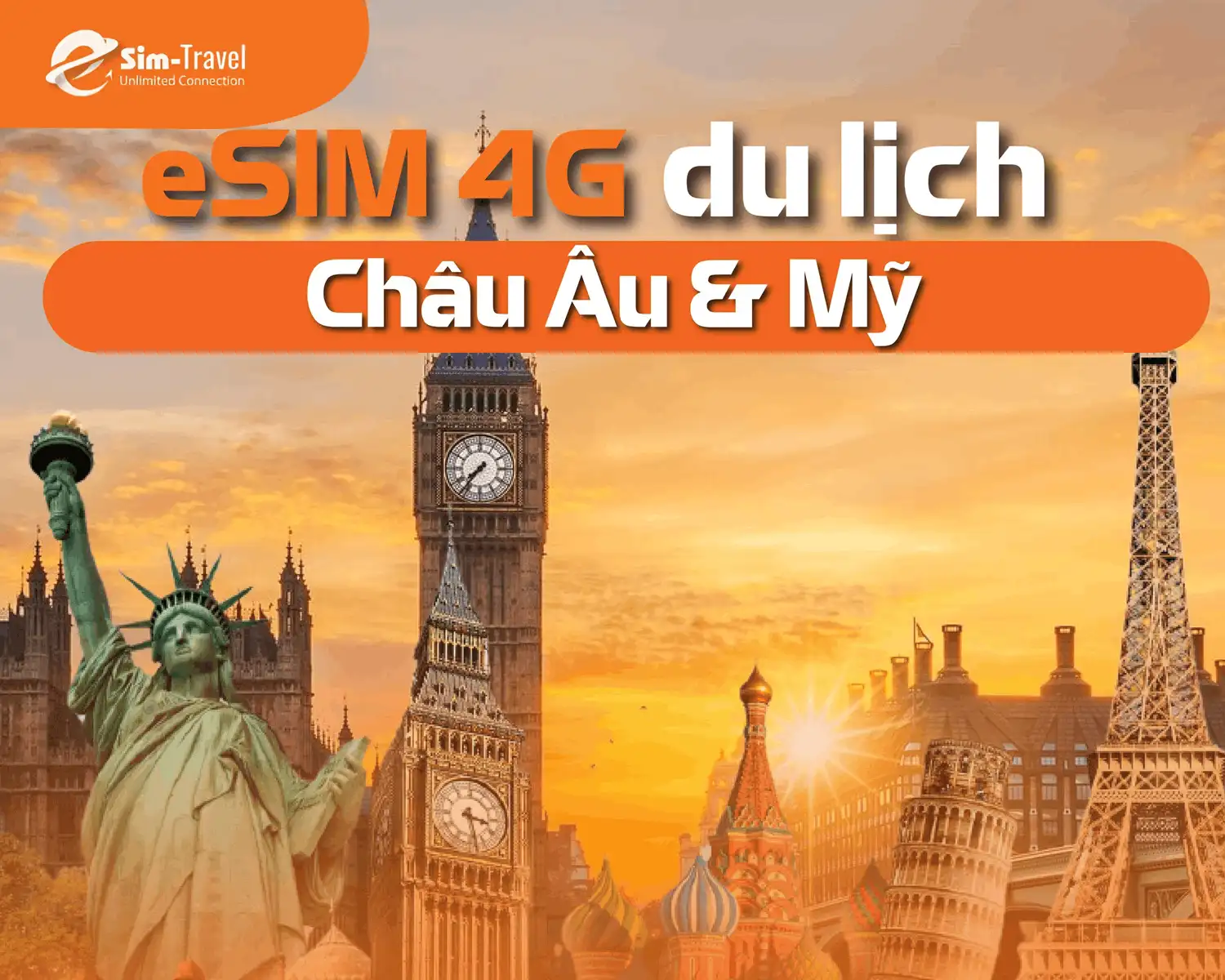 eSIM du lịch Châu Âu 4G tốc độ cao