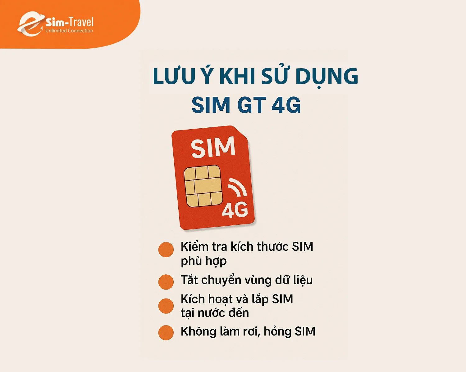 Lưu ý khi sử dụng sim gt 4G Đài Loan