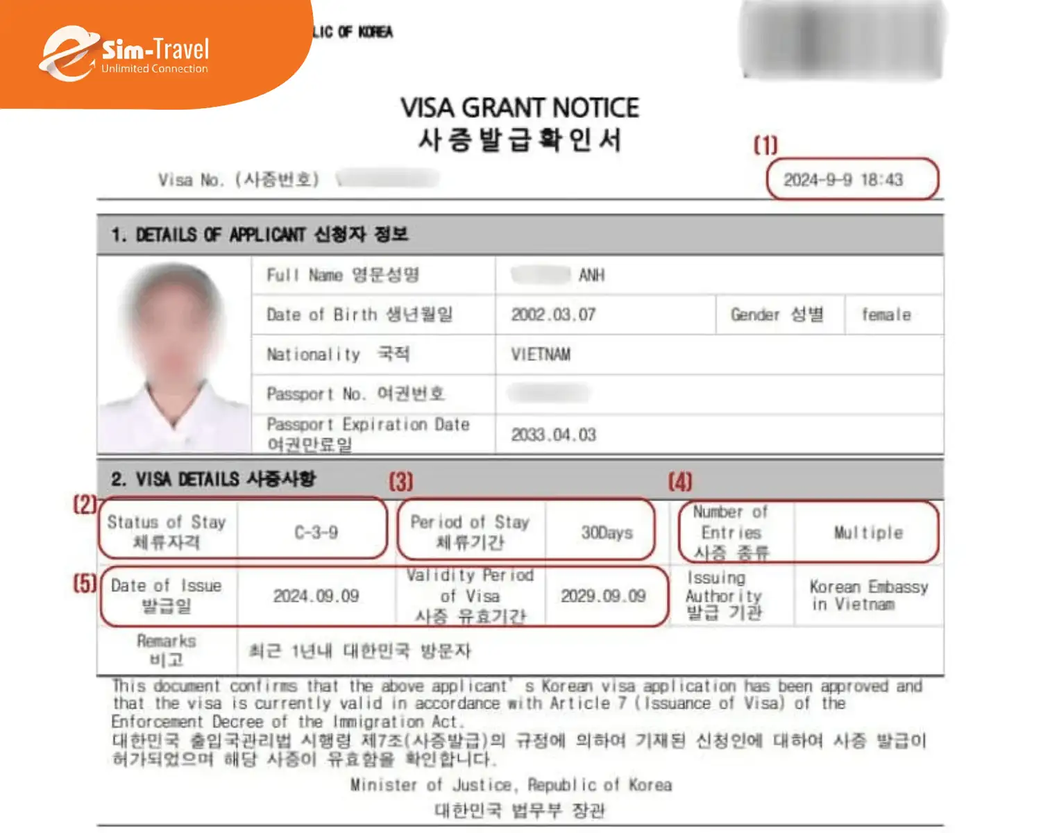 Thời gian xử lý visa du lịch Hàn Quốc là 7-16 ngày làm việc