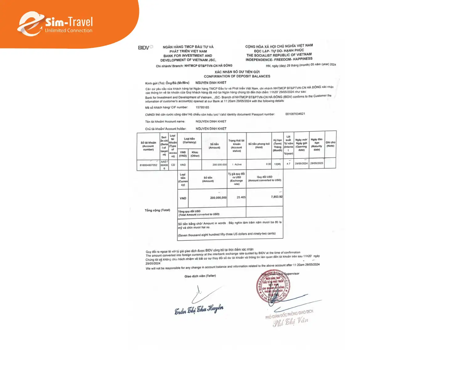 Hoàn tất các giấy tờ chứng minh tài chính