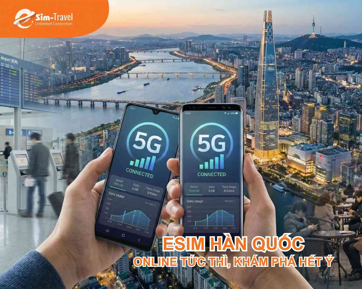 eSIM H&agrave;n Quốc gi&uacute;p bạn kết nối internet ổn định, thuận tiện tra cứu v&agrave; di chuyển trong suốt h&agrave;nh tr&igrave;nh