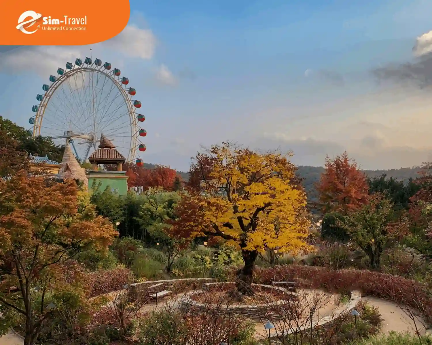 Một góc công viên giải trí rộng lớn ở Hàn