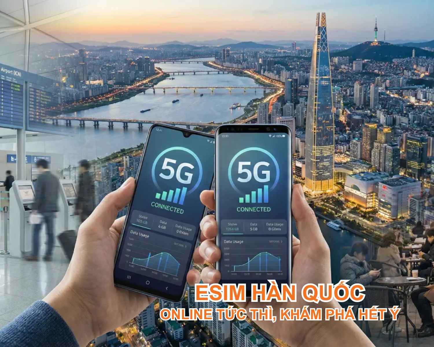 eSIM du lịch H&agrave;n Quốc gi&uacute;p bạn kết nối internet nhanh ch&oacute;ng, thuận tiện tra cứu, di chuyển