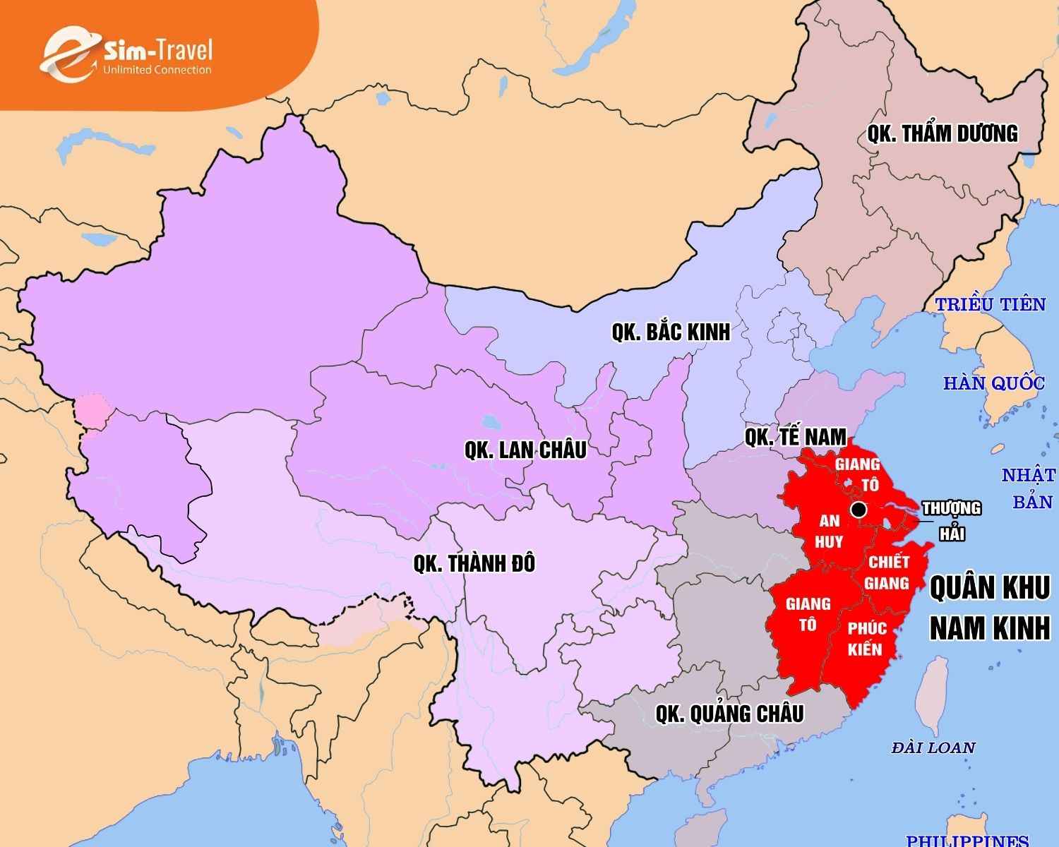 Vị trí thành phố Nam Kinh thuộc tỉnh Giang Tô, Trung Quốc
