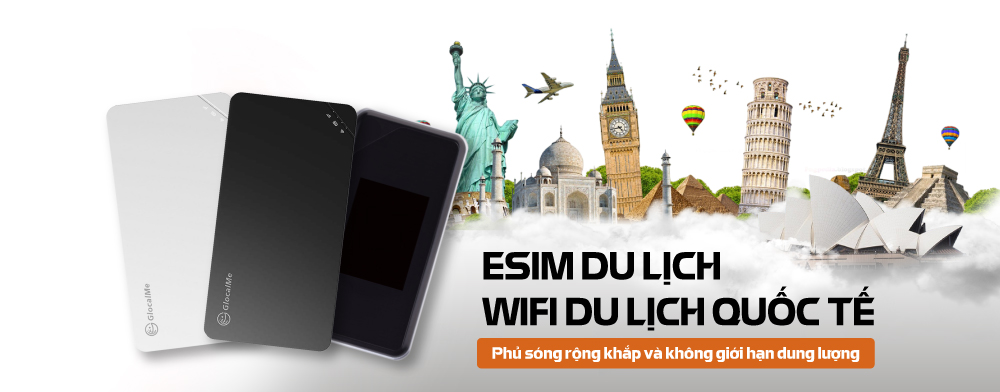 Wifi du lịch Quốc tế Esim Travels tiện lợi, nhỏ gọn, dễ dàng mang theo mọi nơi